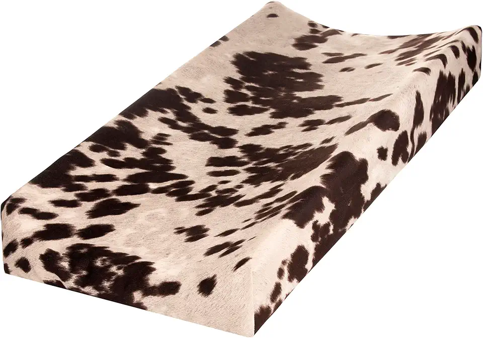 Western Cowboy Changing Pad Cover Super Soft Brown Cowhide
