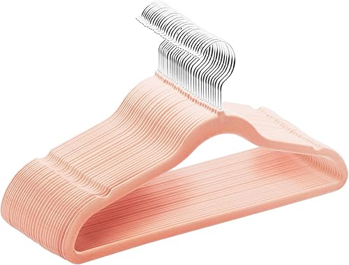 Paquete de 30 perchas de terciopelo antideslizantes, perchas resistentes con gancho giratorio de 360, perchas delgadas y duraderas para ahorrar