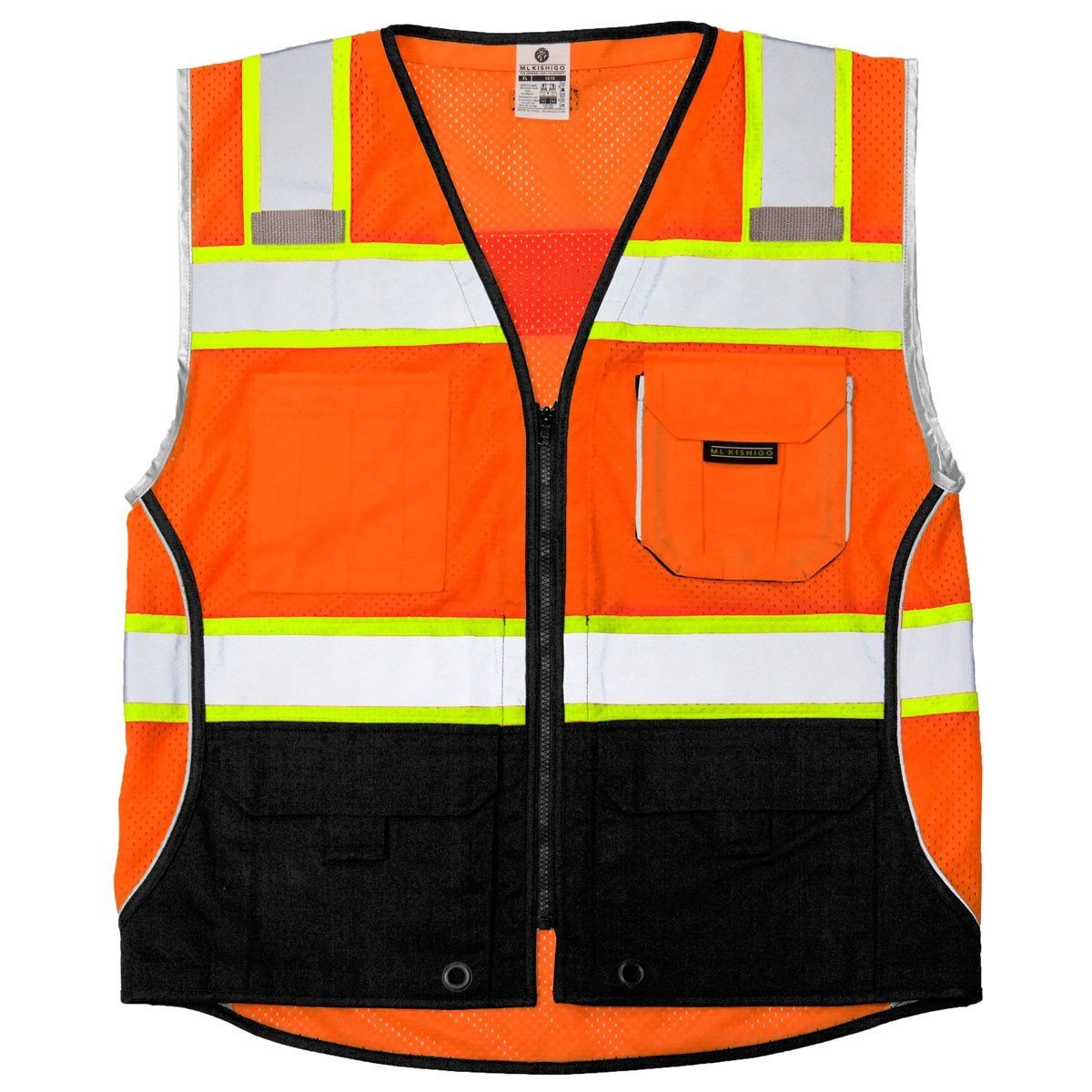 ML Kishigo - Black Series Black Bottom Class 2 Safety Vest, Size: 3X-Large, Color: Orange