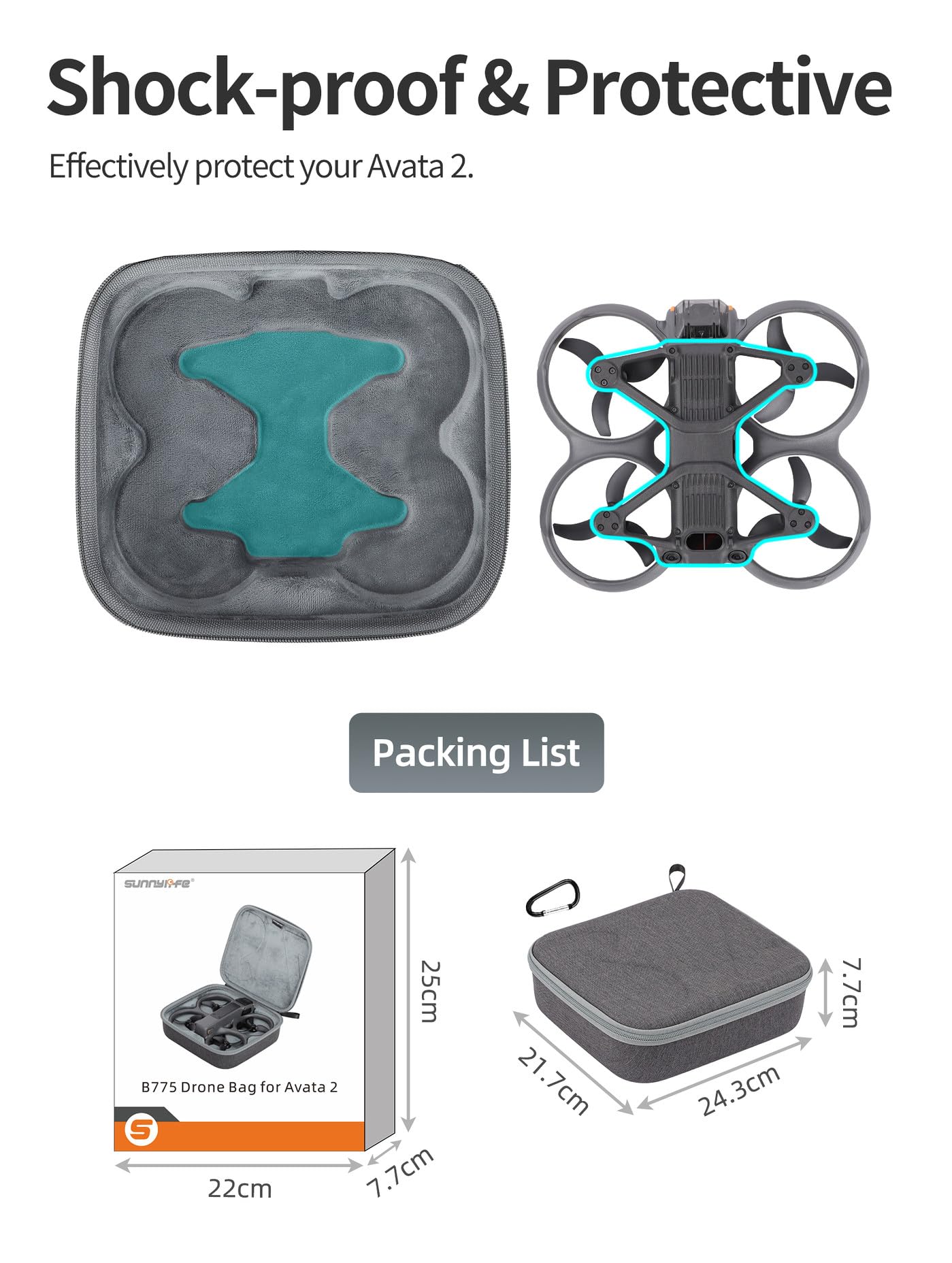 Sac à bandoulière résistant aux chocs et à l'abrasion pour DJI AVATA 2, Étui Avata 2, Ensemble de bagages