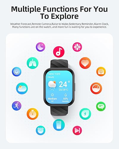 Miniatura 8 de Parsonver Reloj inteligente, rastreador de fitness impermeable de 5 ATM para nadar con más de 100 modos deportivos, frecuencia cardíaca, oxígeno en