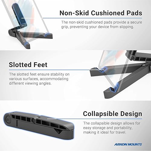 Miniatura 5 de ARKON Mounts - Soporte plegable para tablet compatible con Apple iPad, Samsung Galaxy