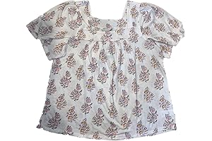 Women's Printed Embroidered Square Neck Plus Size TOP
