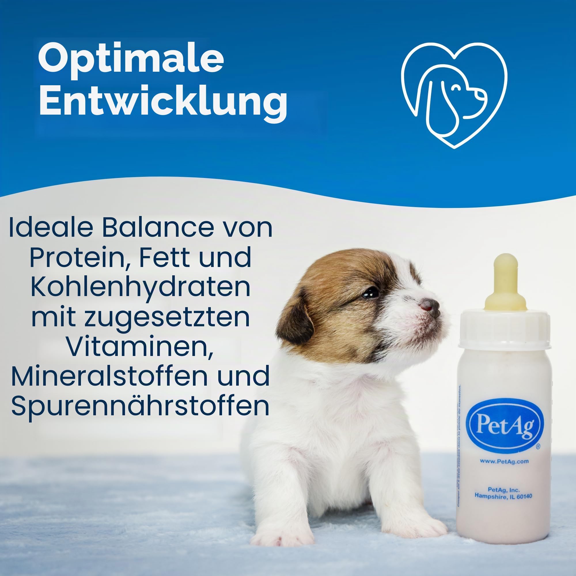 PetAg Esbilac Welpenmilchersatz-Pulver, 340 ml, gepuderte Welpenformel mit Präbiotika, Probiotika und Vitaminen für Welpen, Neugeborene bis sechs Wochen, leicht verdaulich