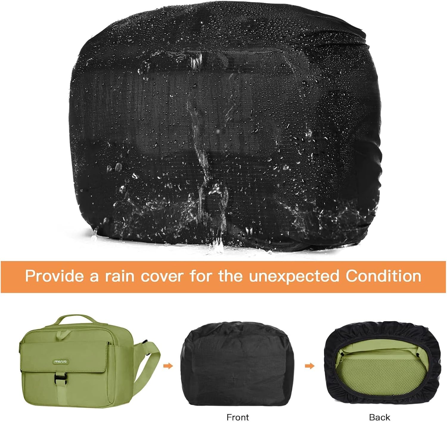 MOSISO Camera Shoulder Bag Case Crossbody Sling Purse, DSLR/SLR/Mirrorless Compact Padded Photography Handbag with Rain Cover Compatible with Canon/Nikon/Sony Cameras and Lenses, Army Green