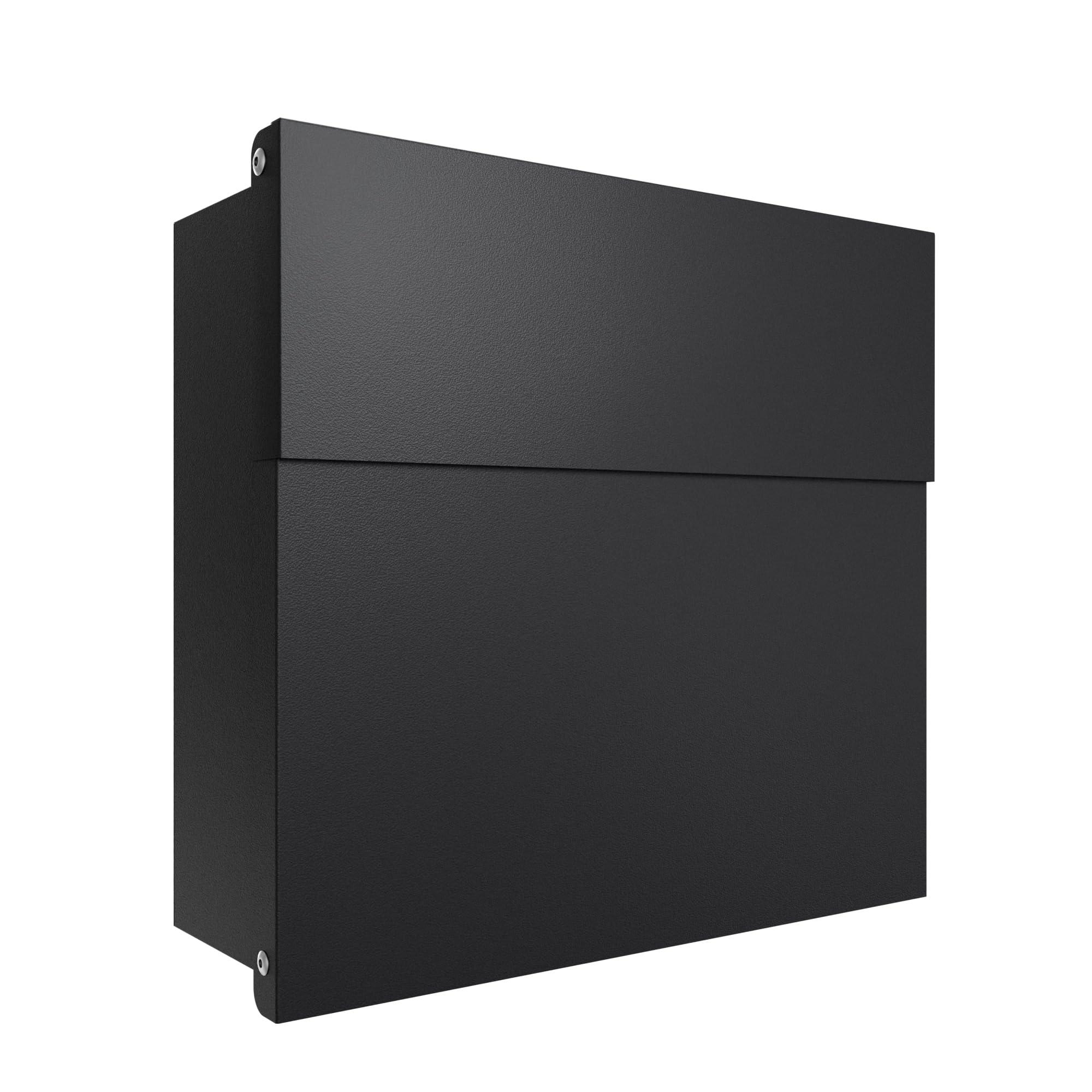 Iloveparcels Black Mayfair Wall Mounted Outdoor Letterbox – Lockable Anti Theft Steel Post Box A4 Letter Capacity Weatherproof Outdoor Letter Box For Home & Apartments Ral 9005