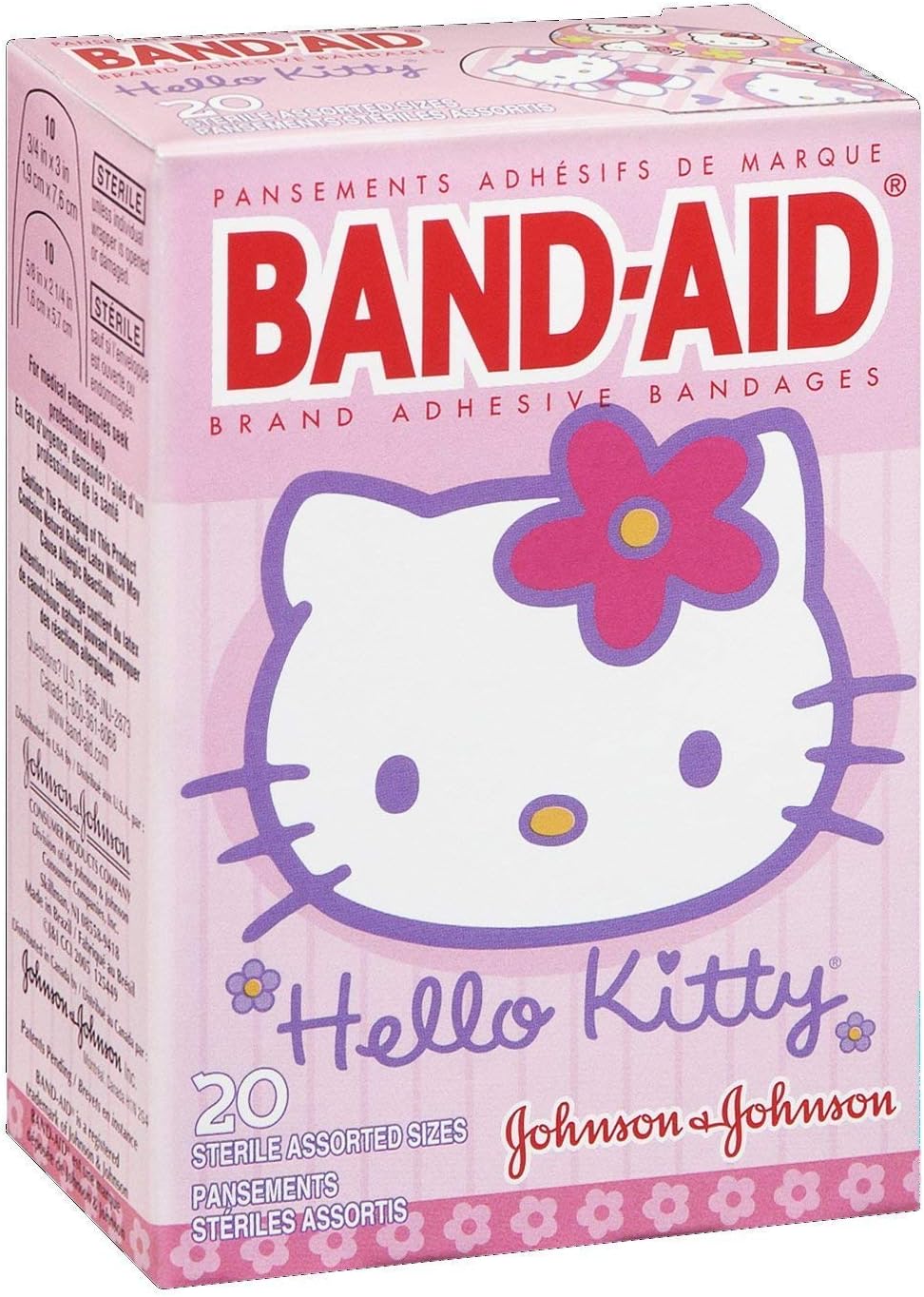 Band-Aid Bandages Hello Kitty Assorted Sizes - 20 ct, Pack of 2
