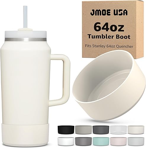 Bota para vaso Stanley Quencher H2.0 FlowState de 64 onzas con asa, silicona sin BPA, protector de manga para la parte inferior de la taza, protege