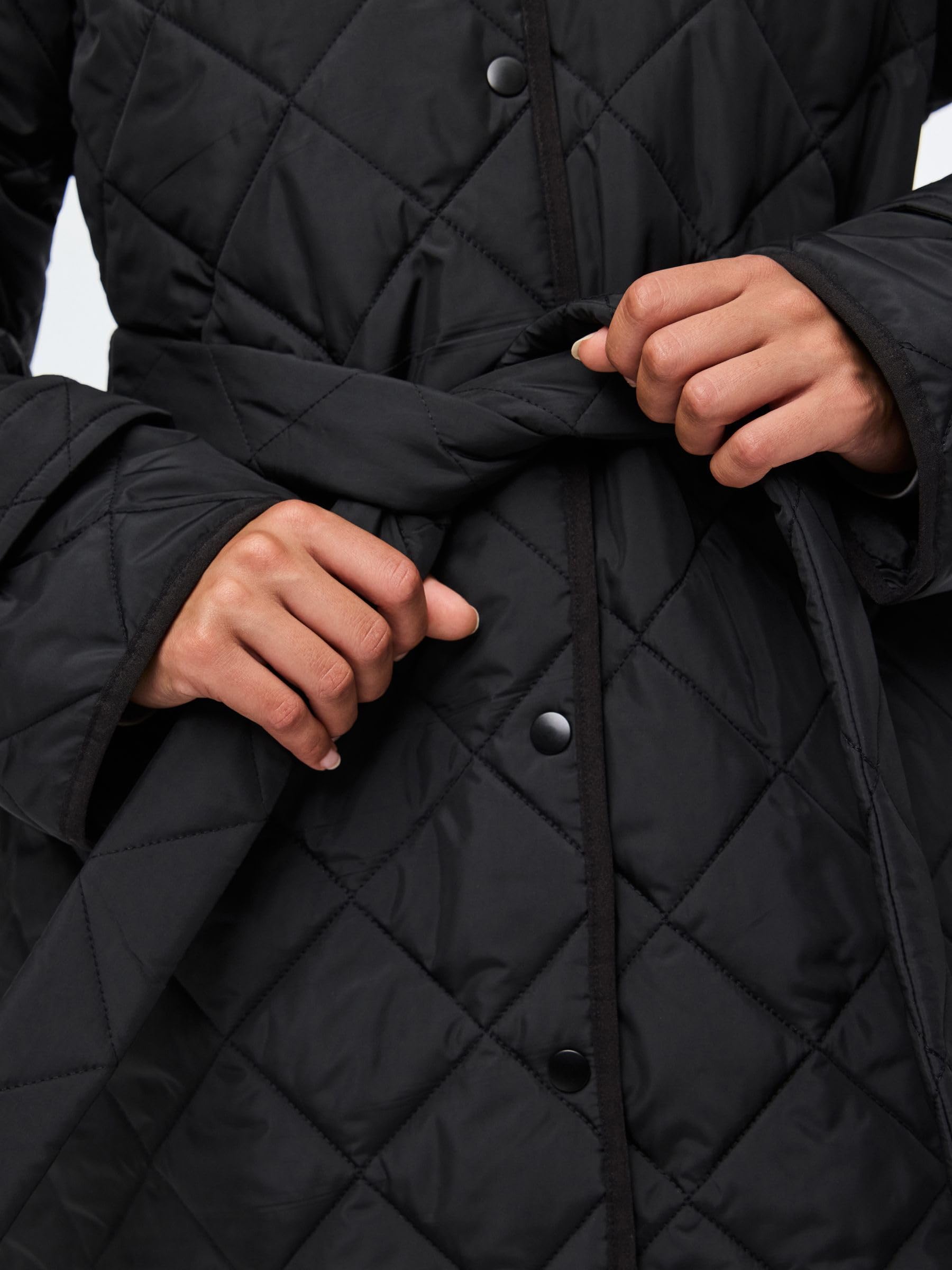 PIECES Long Quilted Jacket Pcemily Noos BC-Giacca Trapuntata Lunga Donna