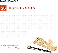 Vista 4 de PHS - Perchas profesionales de yeso para pared, paquete de 25 unidades, ganchos resistentes para paneles de yeso, accesorios para colgar marcos