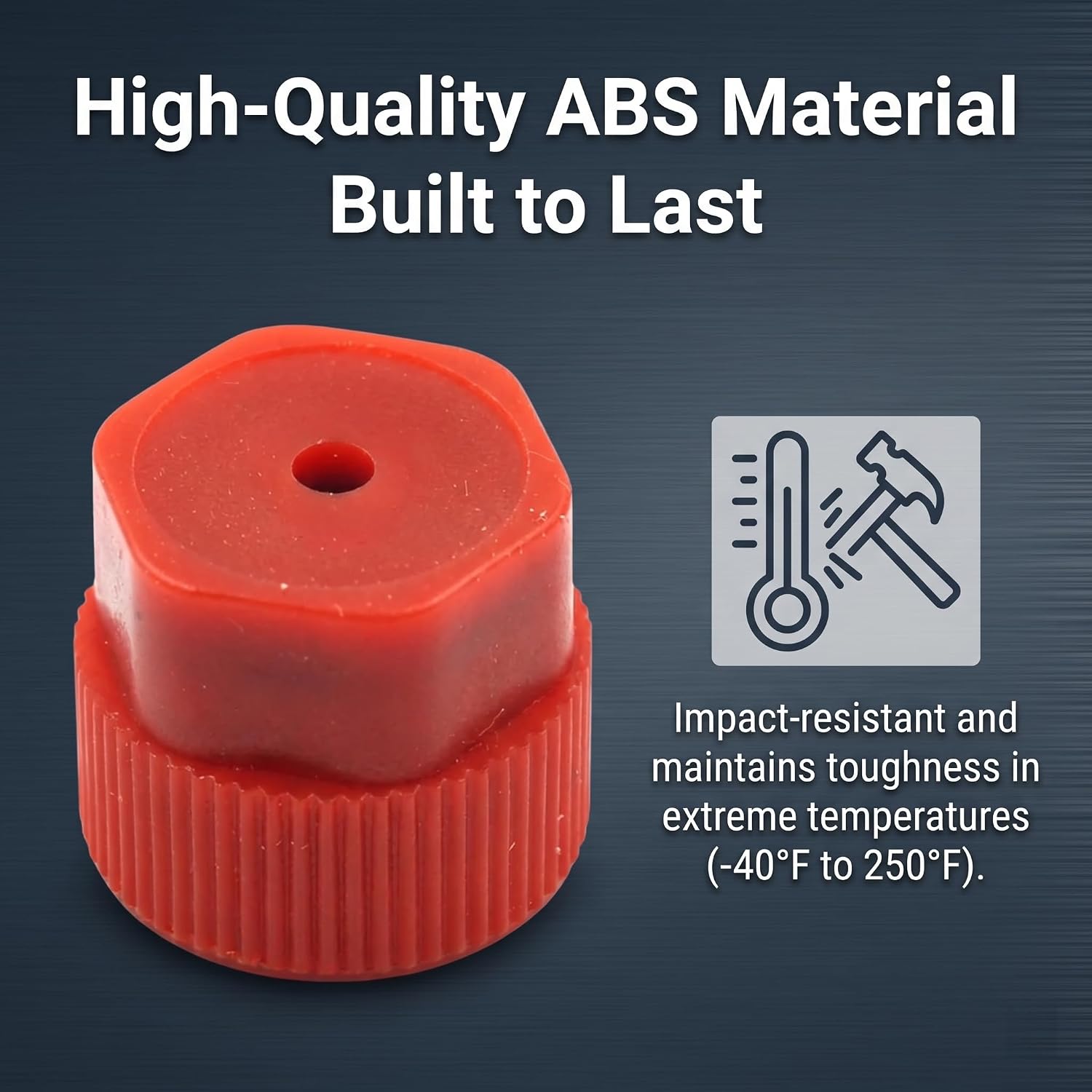 10 PCS R134a Car AC Valve Caps, High & Low Pressure Service Port Cover Kit, ABS Anti-Leak Air Conditioning System Valve Cap Replacement, Repair Accessory for Most Cars (Blue & Red)