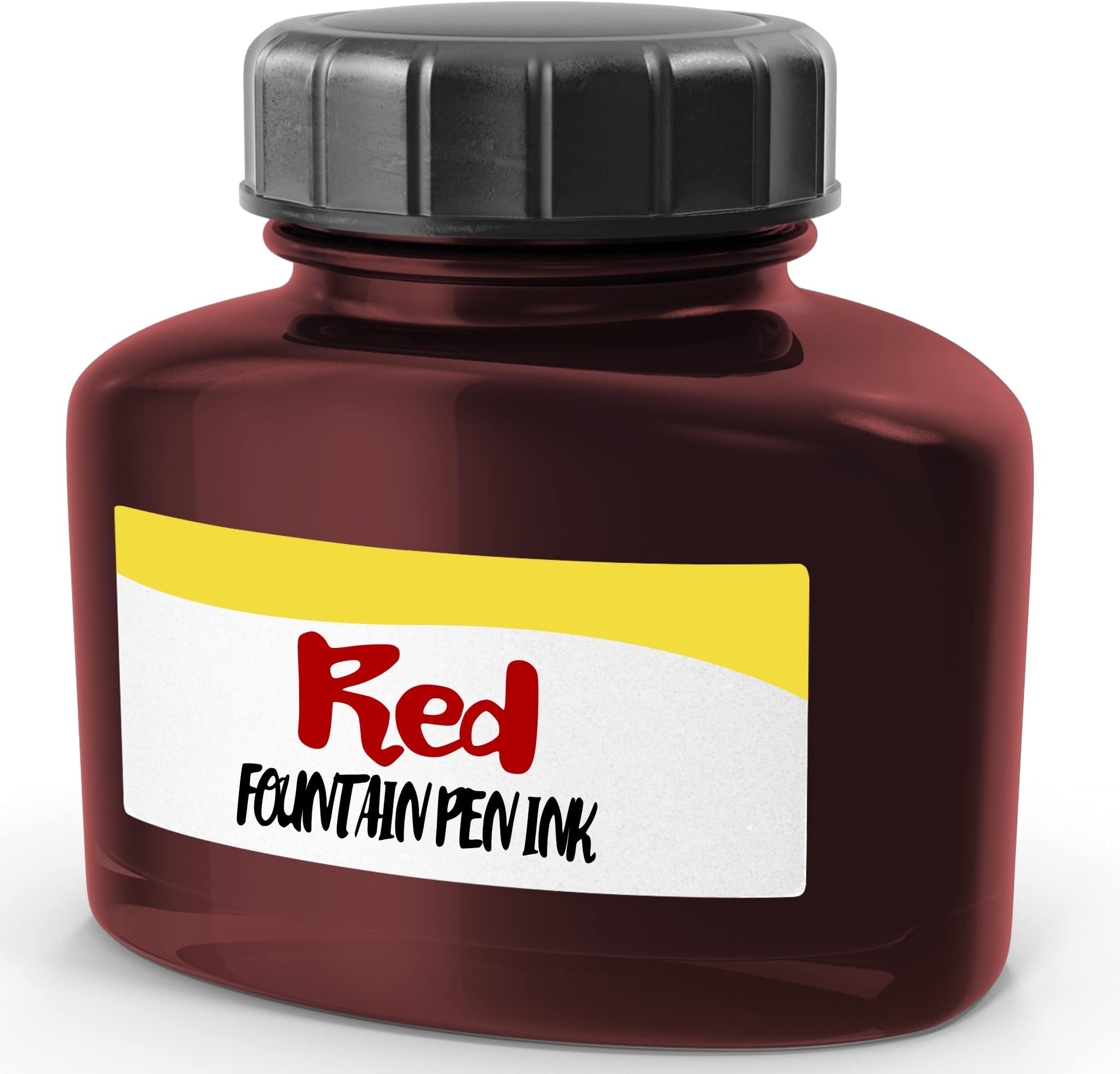 – 𝗪𝗔𝗦𝗛𝗔𝗕𝗟𝗘 Red Fountain Pen Ink Bottle, Caligraphy Ink Refill for Fountain Pens, Brush Pens, Oblique Pens, Quill & Various Pen Types