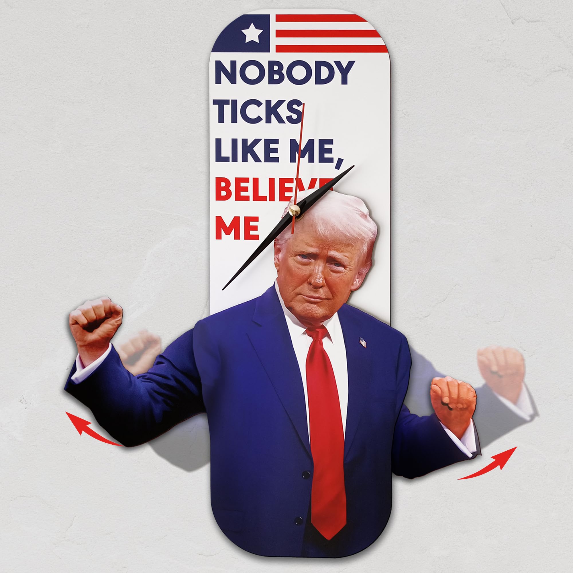 Horloge murale Donald Trump pour rompre la monotonie de vos murs blancs