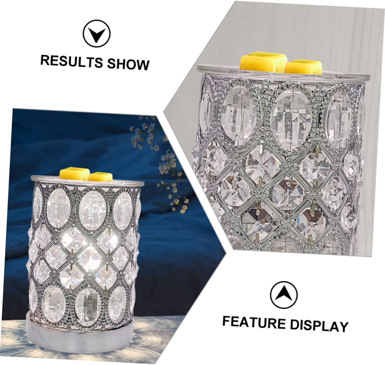 White Aromatherapy Wax Melt Lamp Crystal Fragrance Holder Safe and Stylish Night Light for Home Relaxation and Housewarming Gift