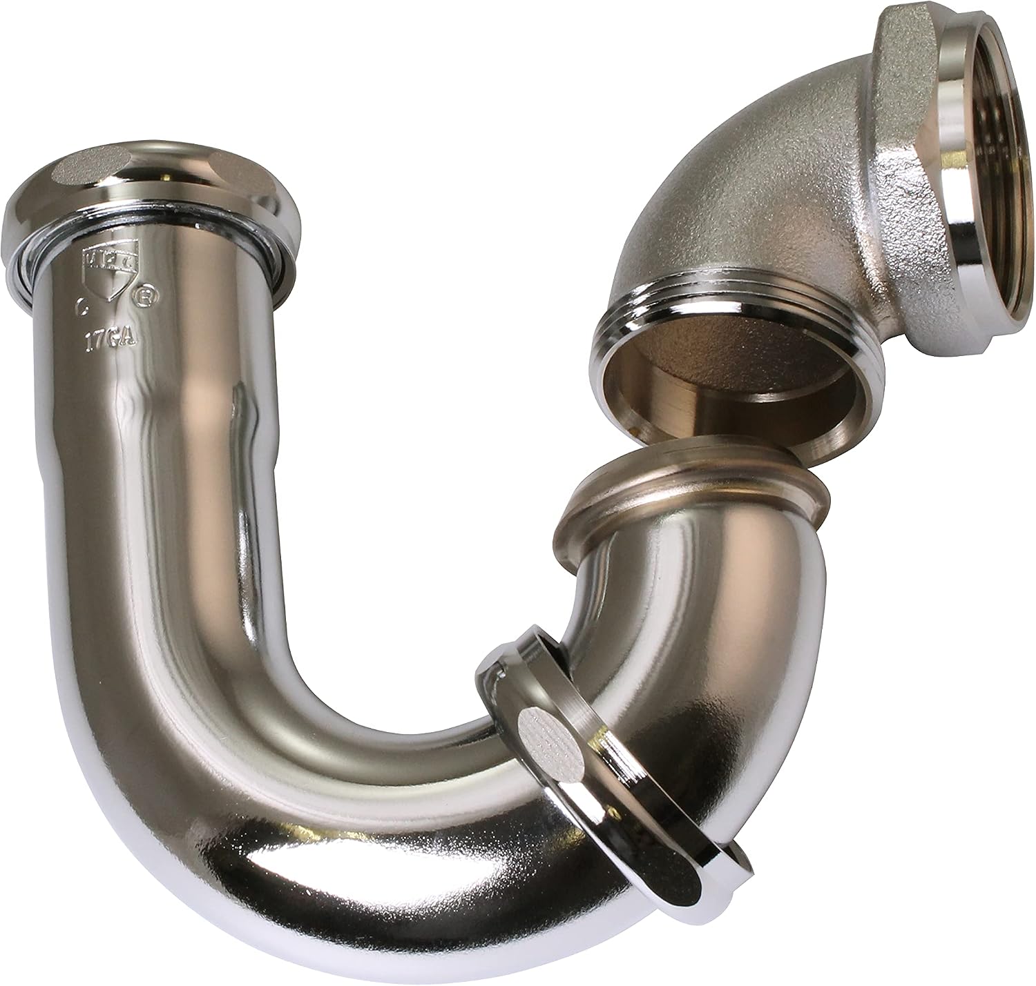 Westbrass D402LA-05 1-1/2" Brass LA Code P-Trap, Polished Nickel