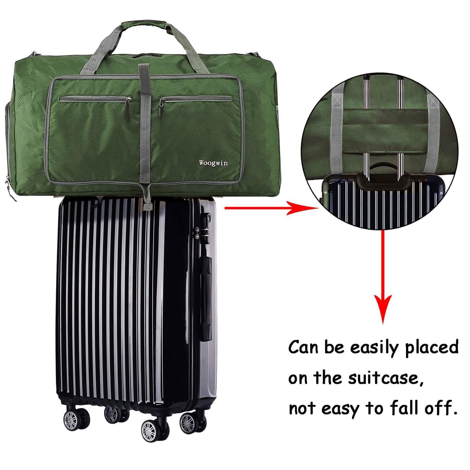 60L Borsone da Viaggio Grandi Pieghevoli Borsone Palestra Uomo Donne Borsa da Leggero e Impermeabile Borsoni Weekend Notturno per Campeggio Bagagli Sport Vacanza