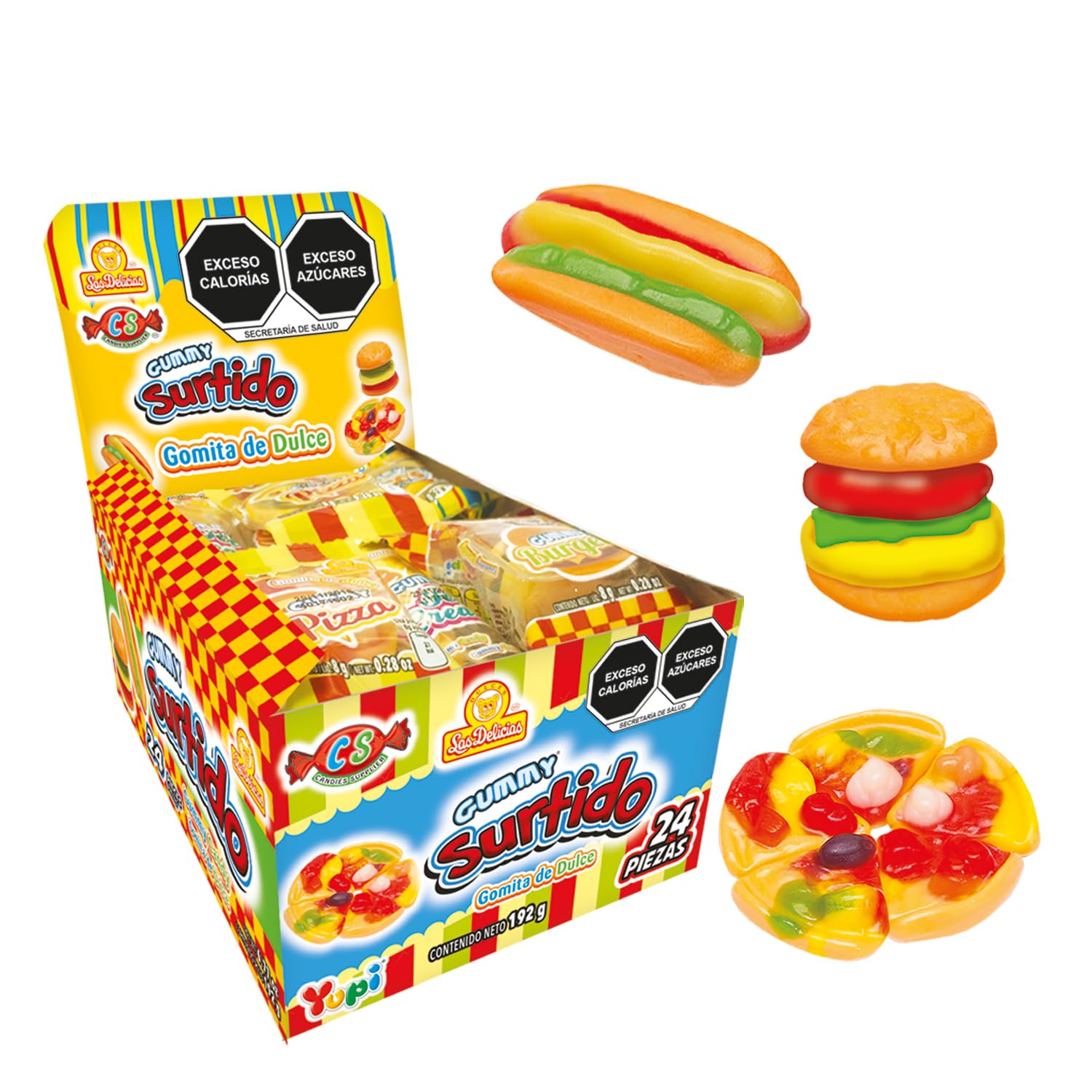 Gomita Hamburguesa Pizza Hot Dog 24 Piezas Dulces las delicias : Amazon ...