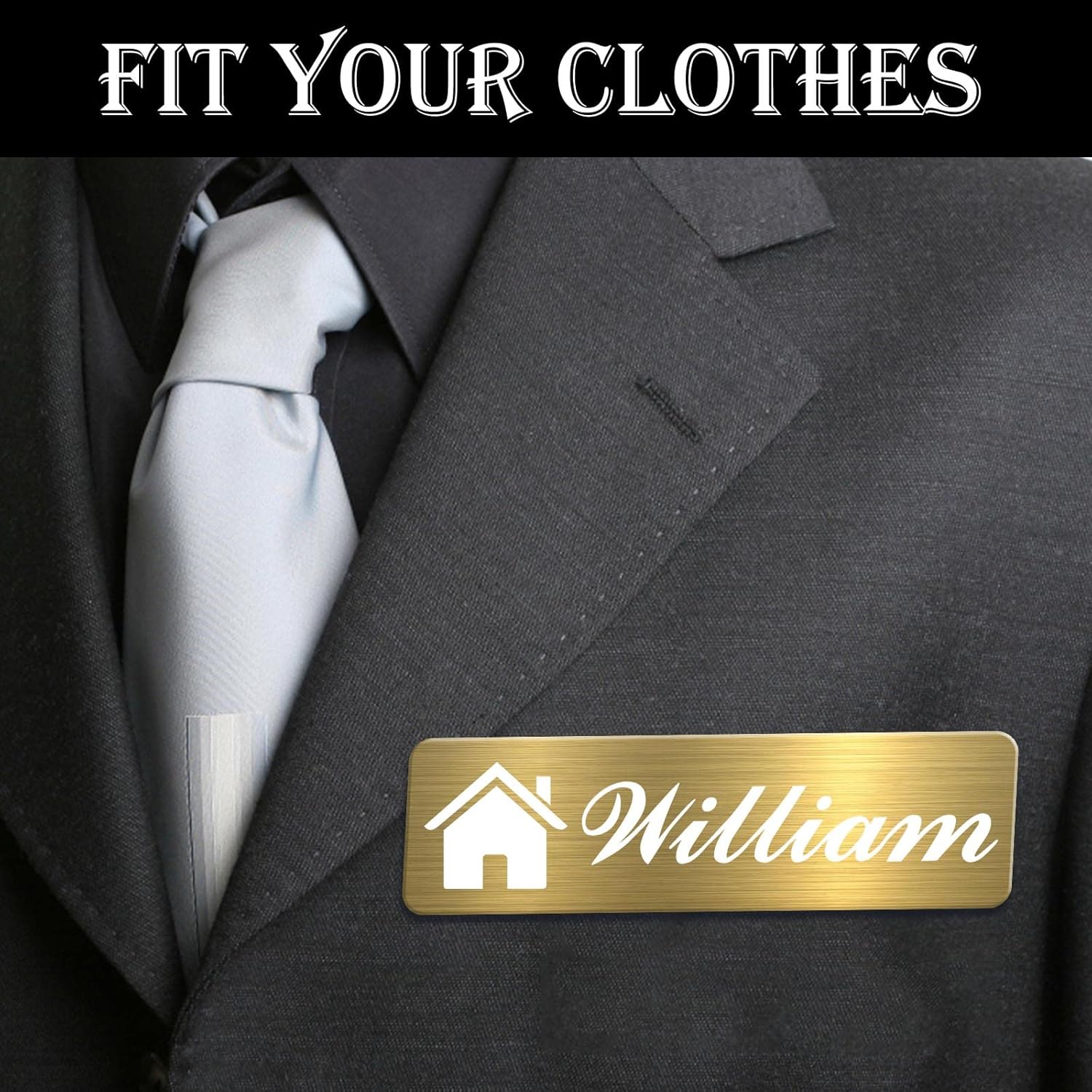 Custom Name Tag Personalized Engraved Name Logo Badges Customized Id Tags with Pin or Magnetic Backing Metal Gifts for Business Doctors Nurse