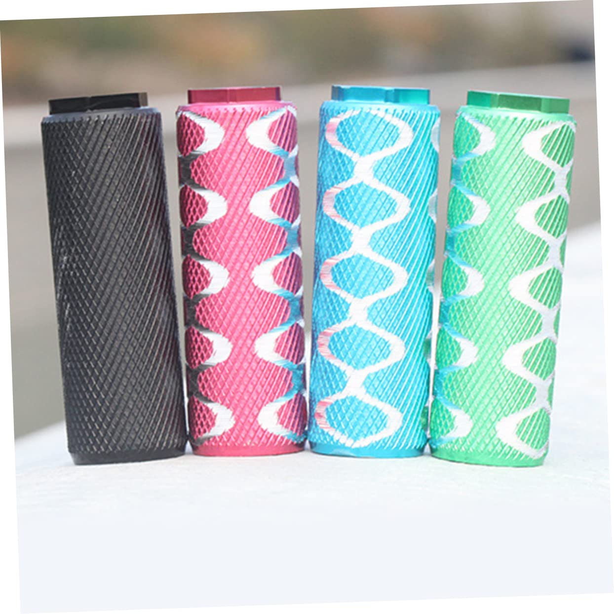 CORHAD 1pair Aluminum Alloy Cylinder Bike Pegs Mountain Bike Rear Pedals with Big Hole for Adults Boys and Girls Sturdy and Wear-Resistant for Repair and Replacement Red