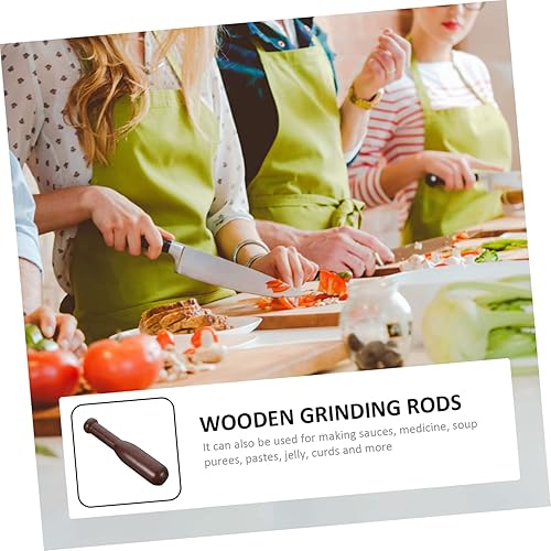 Miniatura 7 de Trituradoras de ajo de pedestal palillo de pedestal natural estilo rústico de ajo molienda de ajo utensilios de cocina Plátano Trituradora de madera