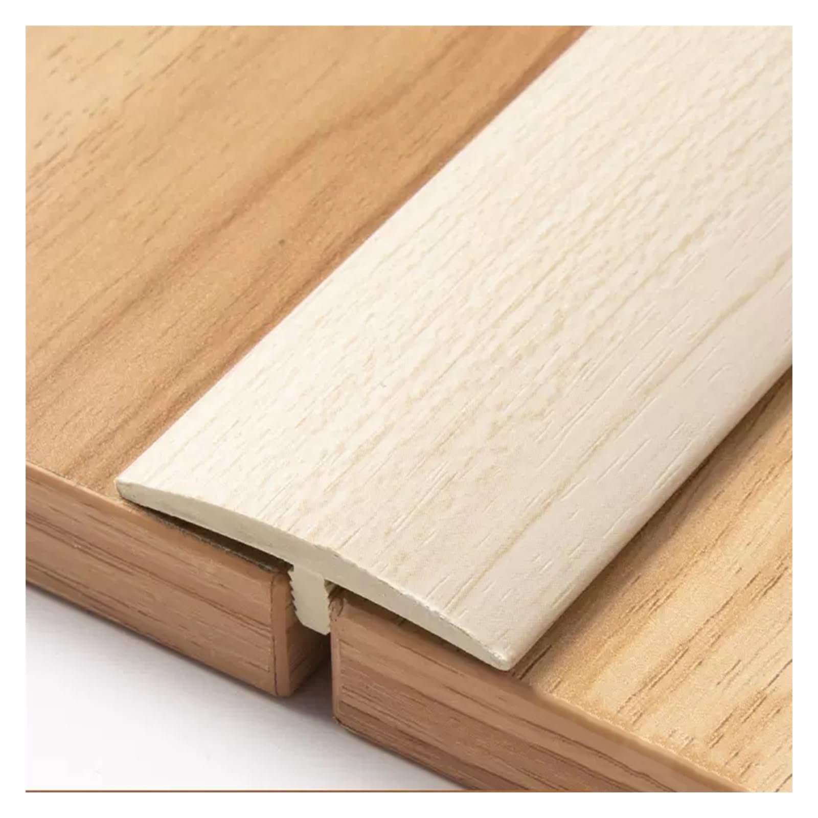 2.9/5.9/8.8 Ft PVC T Molding Floor Transition Strips Self Adhesive Floor Edge Trim Flat Divider Strip for Joining Flooring Gaps of Laminate Planks Tile(Silver,90cm/2.9ft)