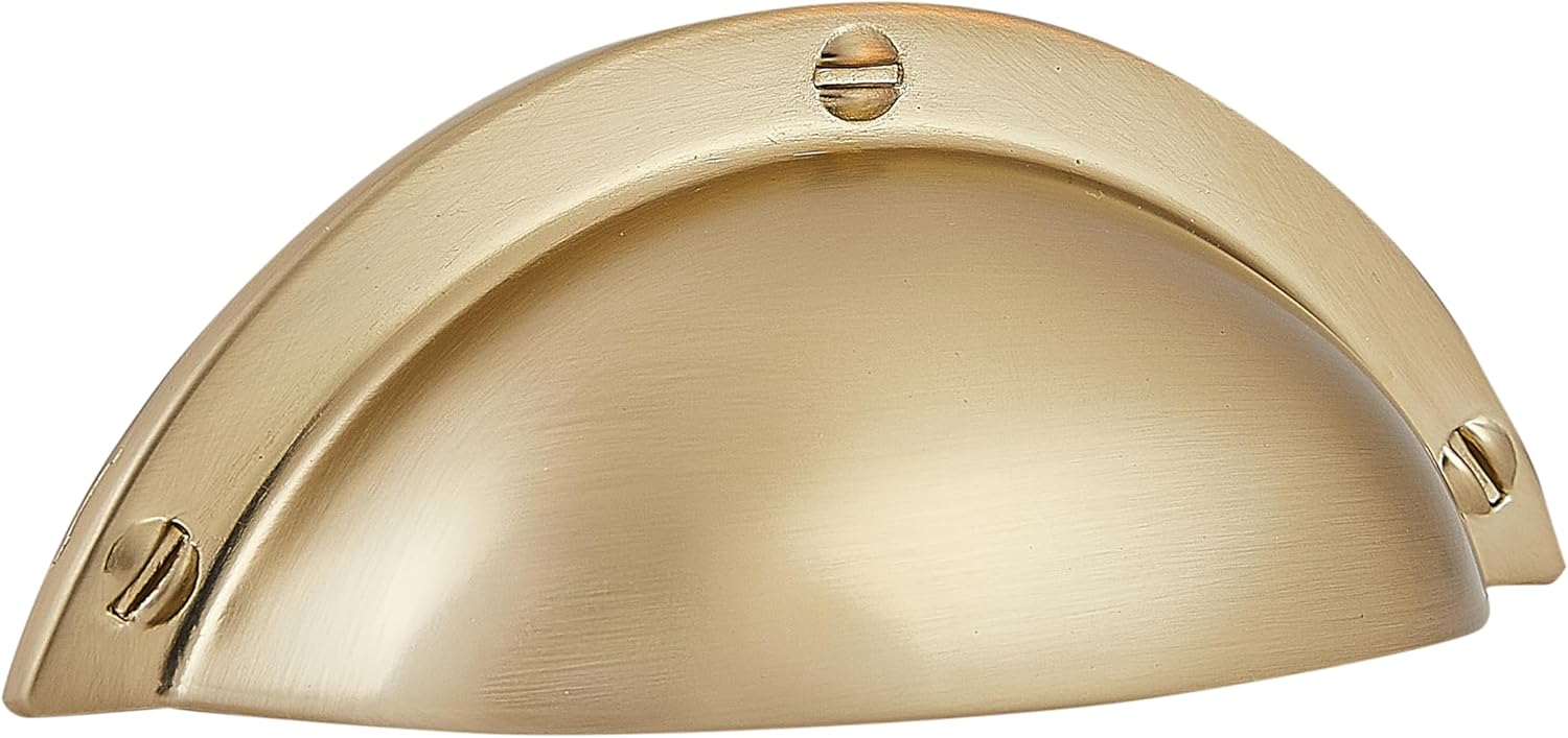 HARPOON 10 Pack Kitchen Cabinet Handles 2.5 Inch Hole Center Bin Cup Drawer Pulls Champagne Gold