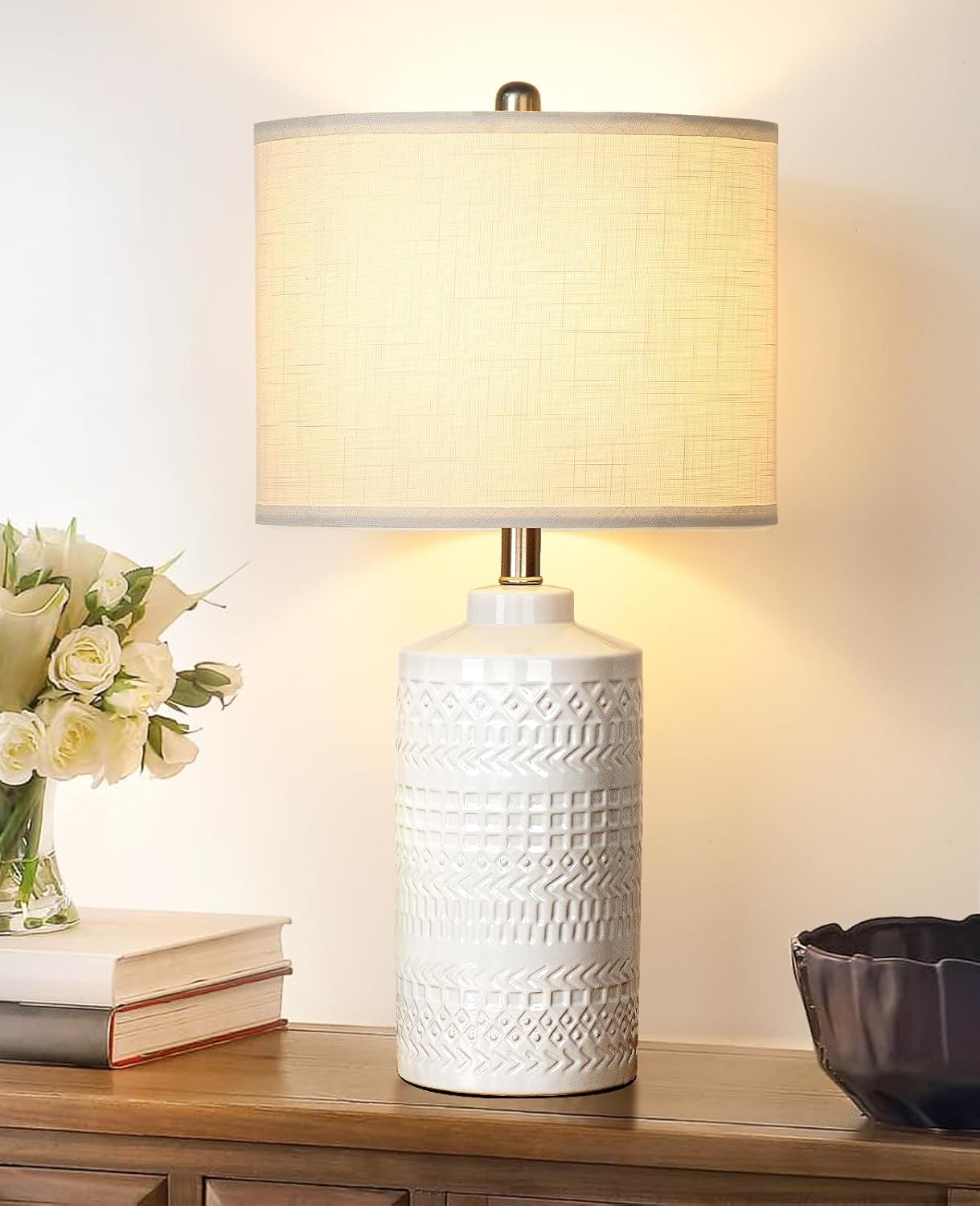 Illuminate Your Space: Review of the 24.5" Dimmable Ceramic Table Lamp