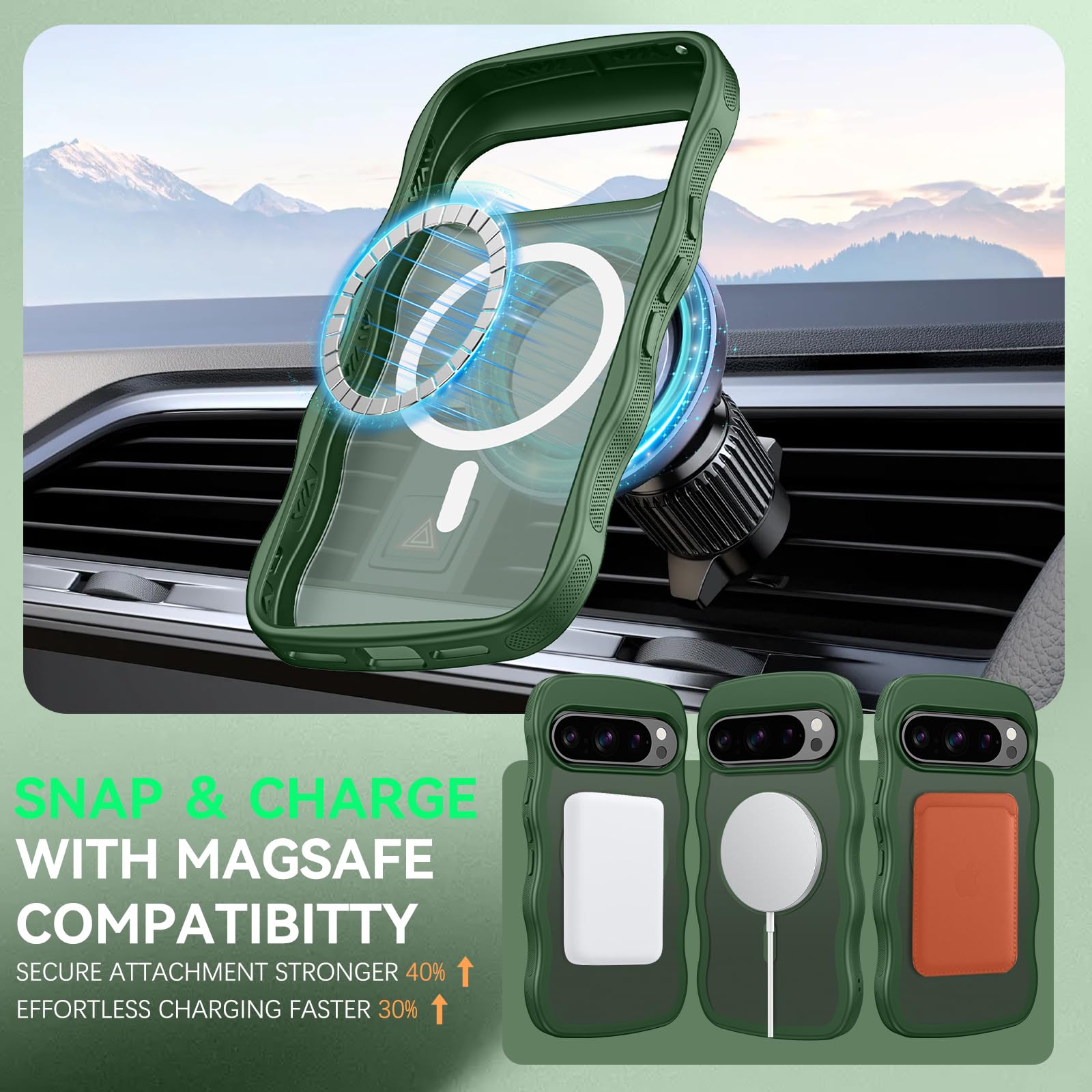 Coque Google Pixel 10 Pro XL Magnétique - Compatible MagSafe - Support Rotatif - Transparente