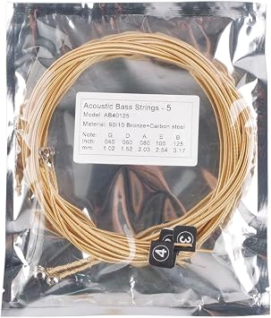 Golden Acoustic Bass Strings, Carbon Steel Brass Musician Accessory