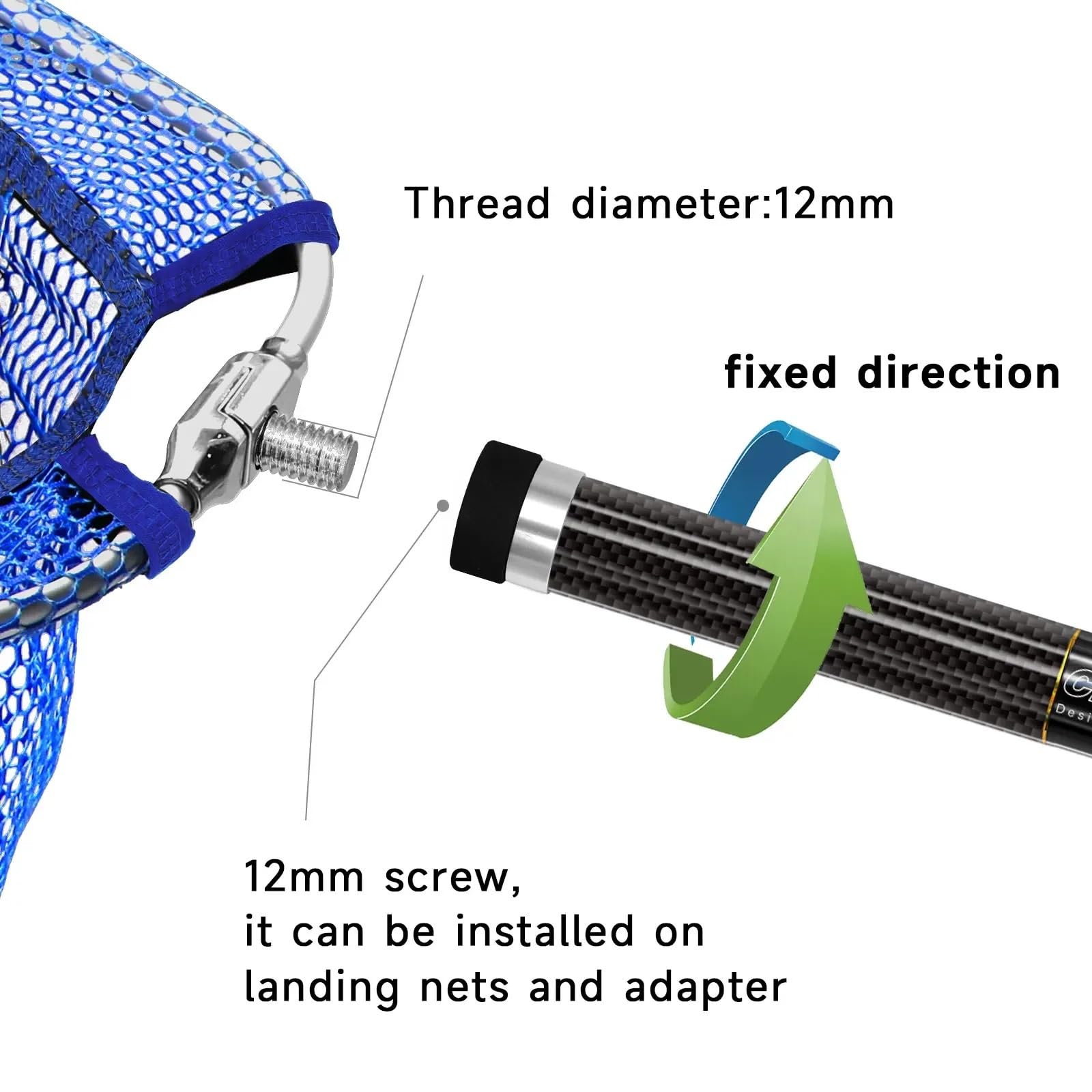 Kescherstab 5/6 m Teleskop Angeln Kescher Carbon Fiber Rod Tragbare Griff Angelgerät Ausrüstung Zubehör