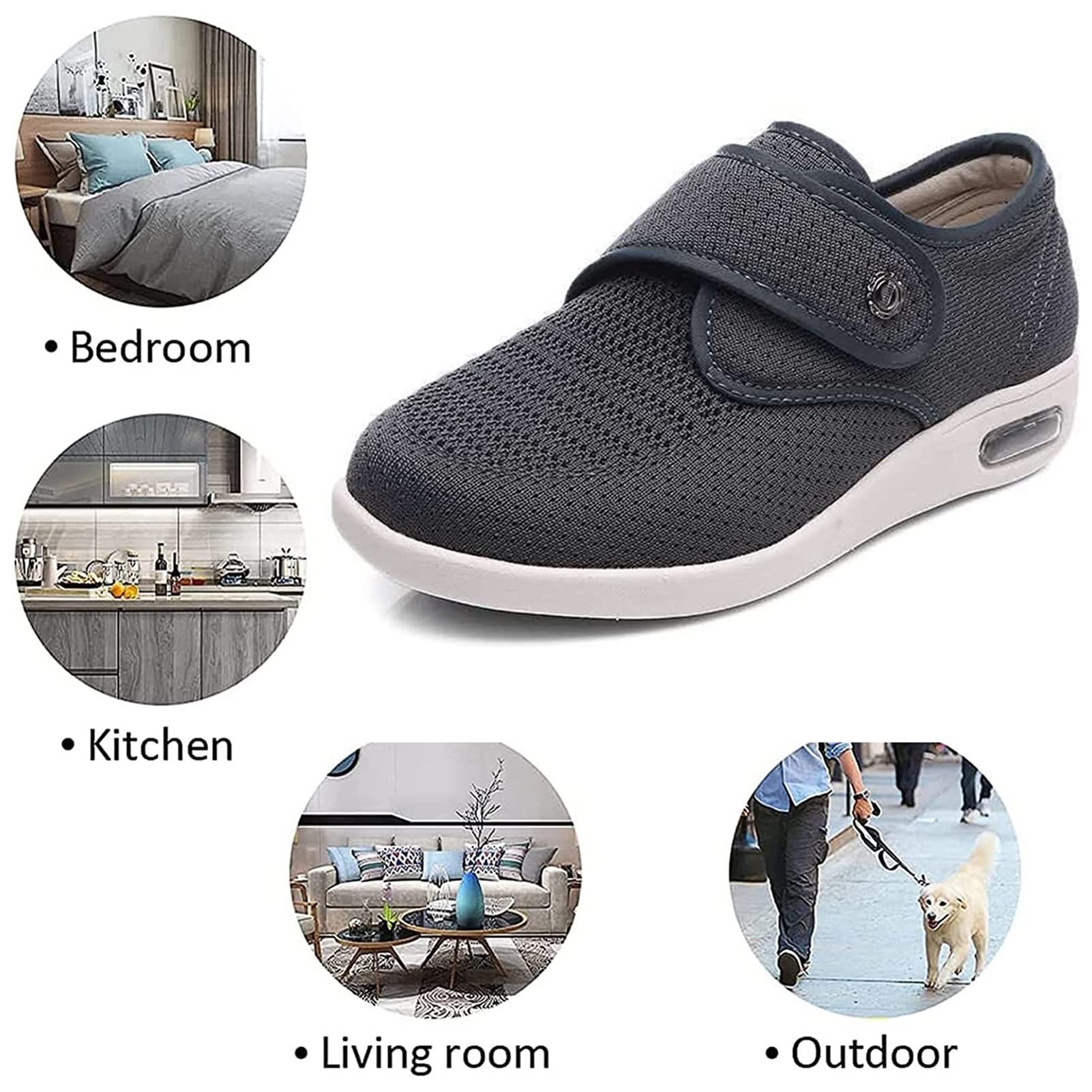 Zapatos Diabéticos para Pies Hinchados,Zapatos ortopédicos cómodos para Ancianos,Zapatos Preventivos de Salud Extra Anchos,Zapatos Grandes Obesos para Hombres Mujeres
