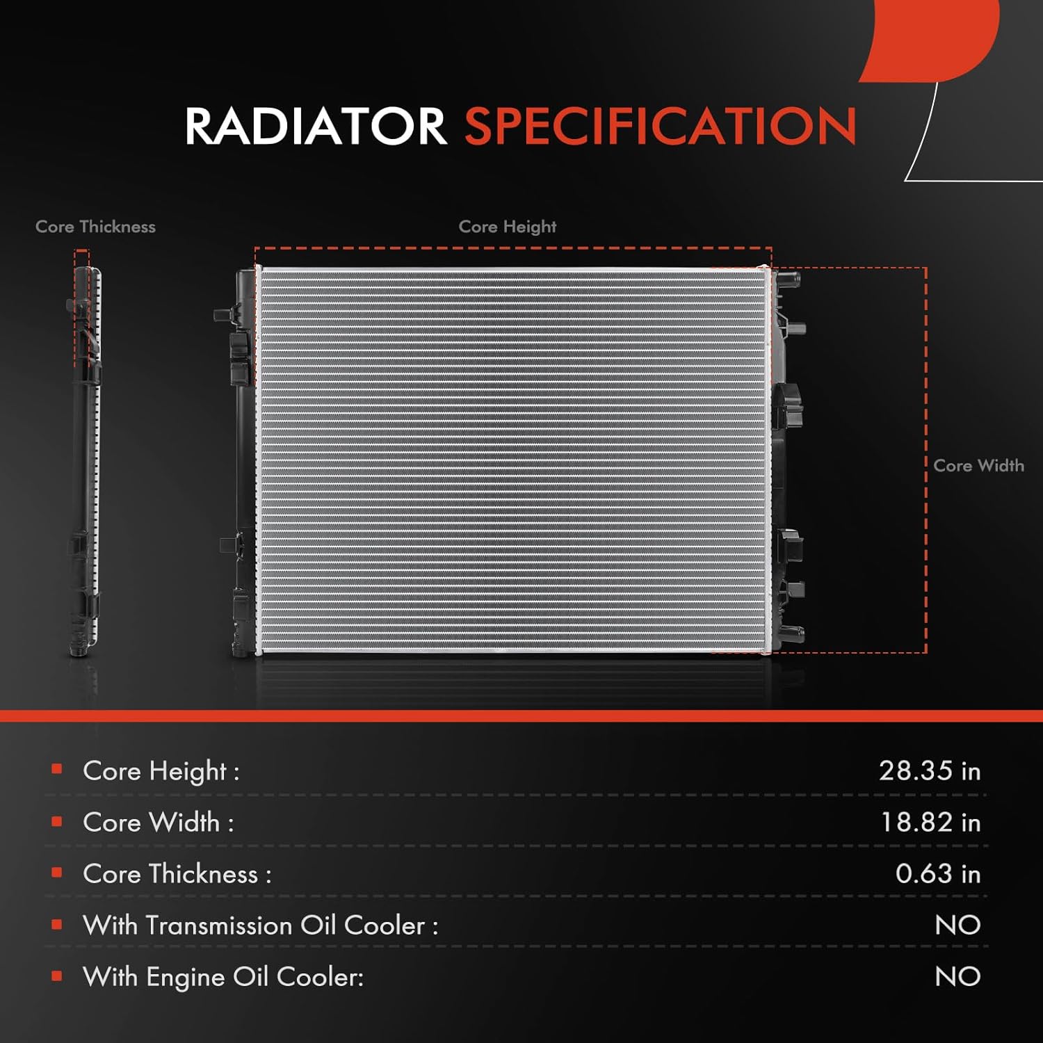 A-Premium Engine Coolant Radiator Assembly Compatible with Nissan Rogue 2022-2023, X-Trail 2022, 1.5L 2.0L 2.5L, Replace# 214576RS0A