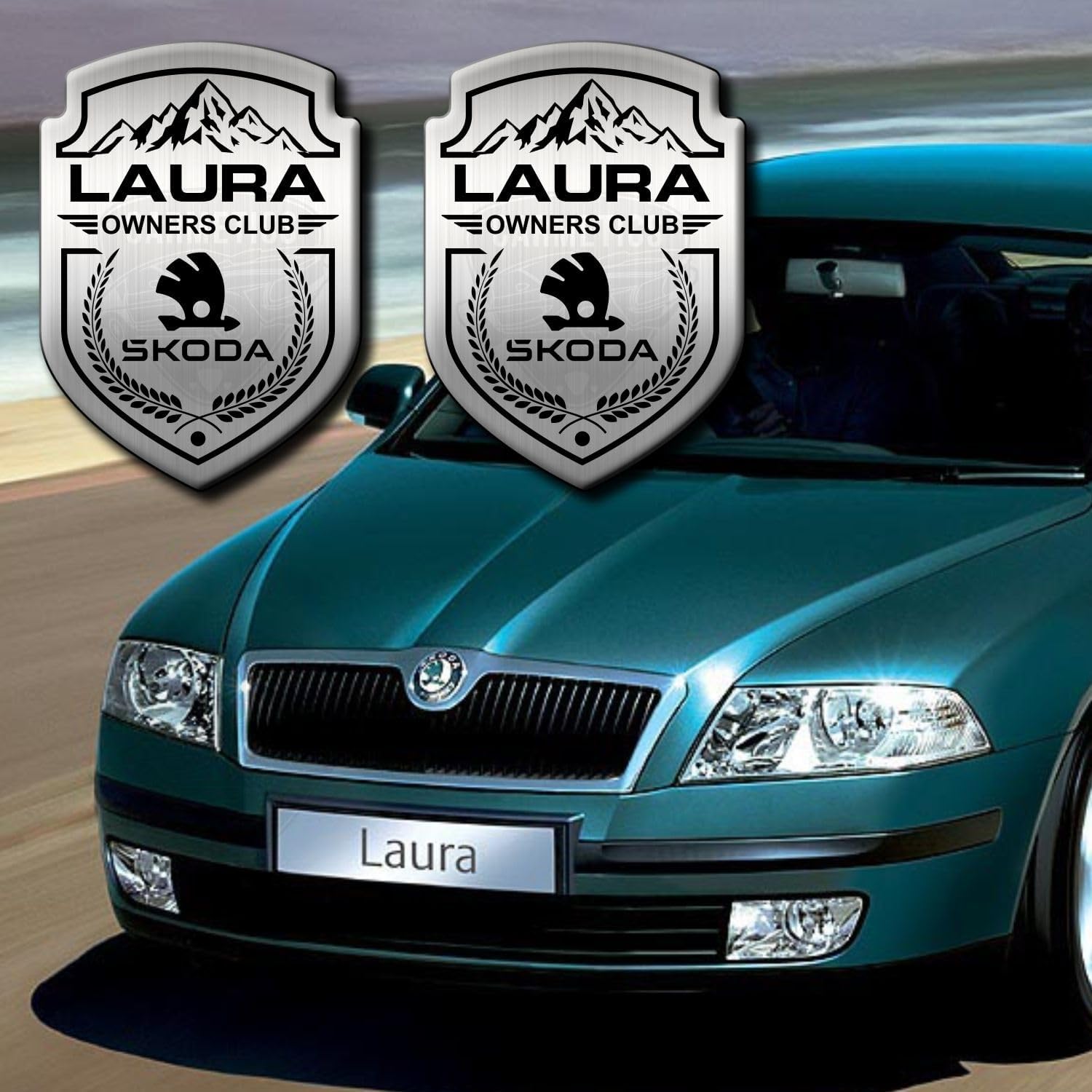 CarMetics Laura Owners Club Sticker Cars of Model can be Used on Fenders Doors Dickey Set of 2 pcs for All Cars