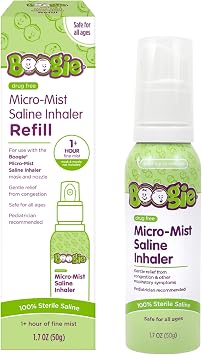 Boogie Micro-Mist Saline Inhaler Refill, Unscented - 1.7 oz