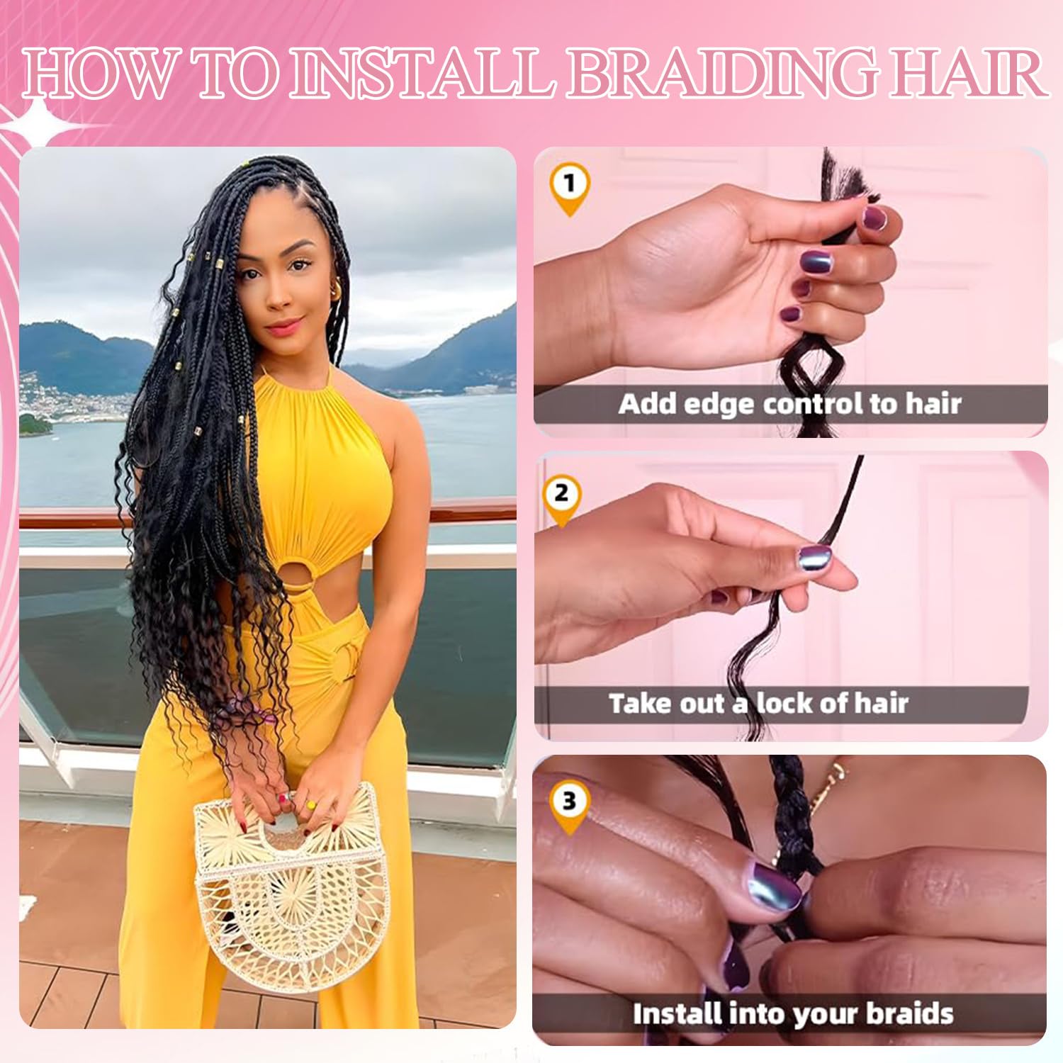Lockiges Echthaar für Boho-Zöpfe 100g 45cm 2 Bündel Human Braiding Hair for Boho Braids Deep Wave Bulk Boho Hair for Braiding Knotless No Weft Bundles 18 Zoll Honey Blonde #27