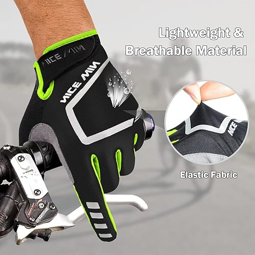 Miniatura 2 de NICEWIN Cycling Bike Gloves Men Women, Padded Anti-Slip Mountain Bike Gloves, Touch Screen Full Finger Road Bicycle Biking Gloves