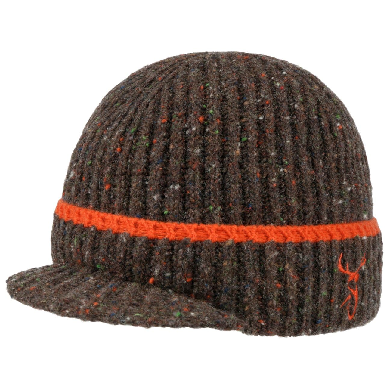 Stetson Deer Beanie Schirmmütze Rippstrick meliert Made in Italy Unisex Herbst Winter