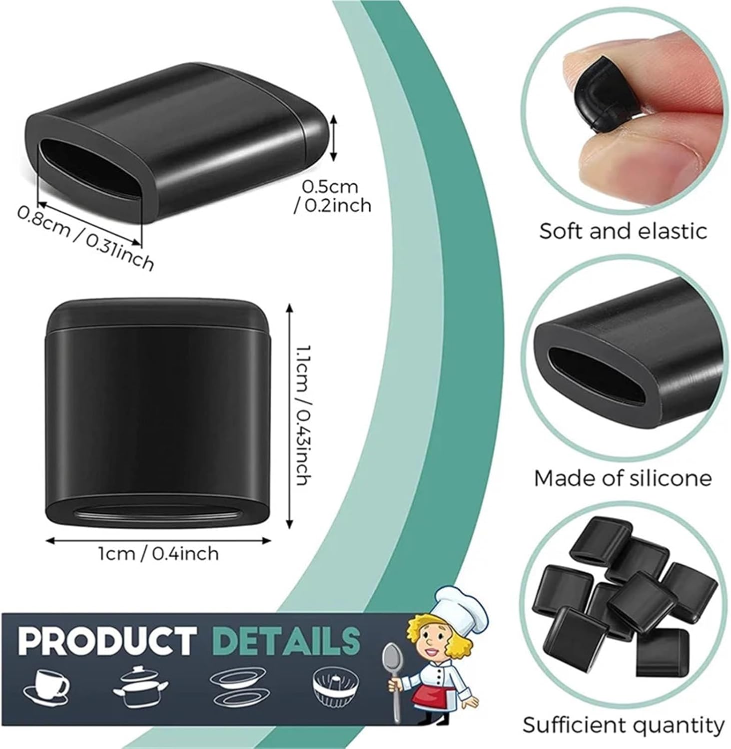 Air Fryer Rubber Bumpers 150/300/600/1200pcs Air Fryer Tray Rubber Replace Parts Non-Scratch Protective Covers For Pan(1200pcs)