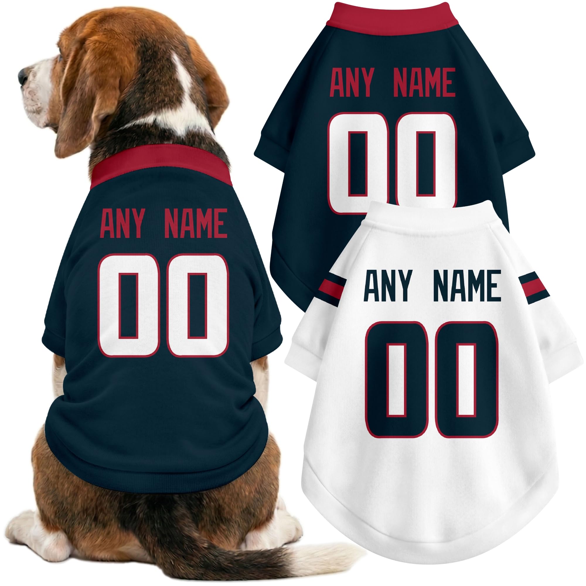 Houston Dog Clothes Custom Name Number T Shirt for Dog Gifts