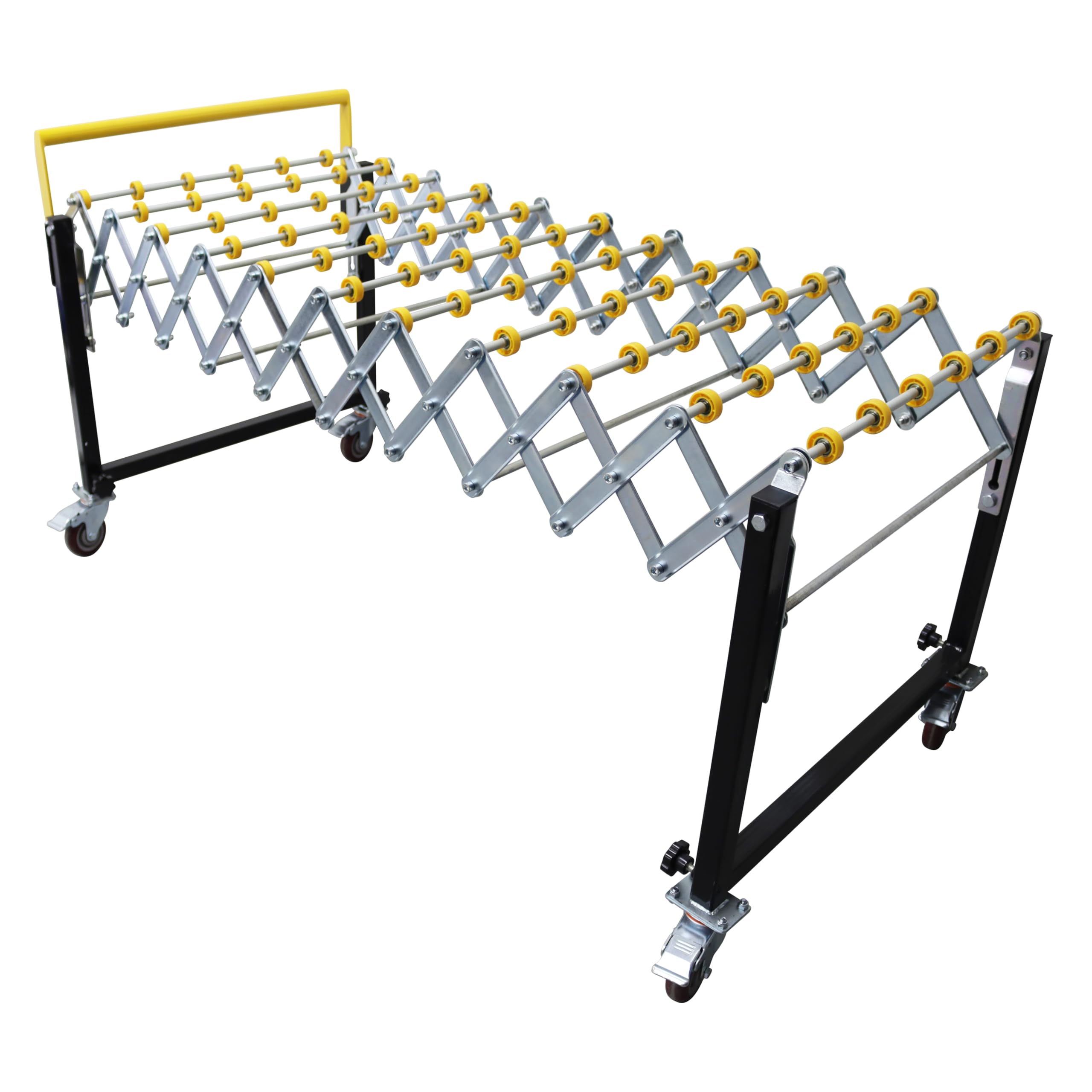 TECHTONGDA Folding Conveyor ABS Wheels Stand Retractable Adjustable 15.7-59inch Length 29.5-45.3inch Height 23.5inch Width Carbon Steel Frame