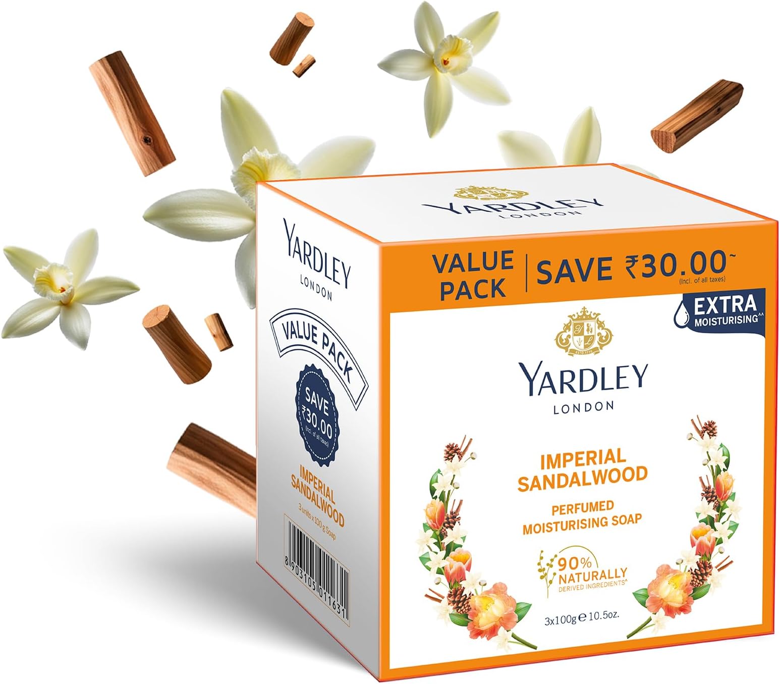 Yardley London Sandalwood Luxury Soap, 100 G, Pack of 3