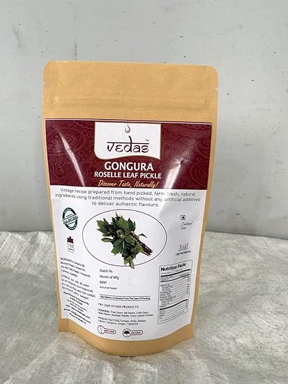 Vedas Gongura Pickle (With Garlic, 150g)