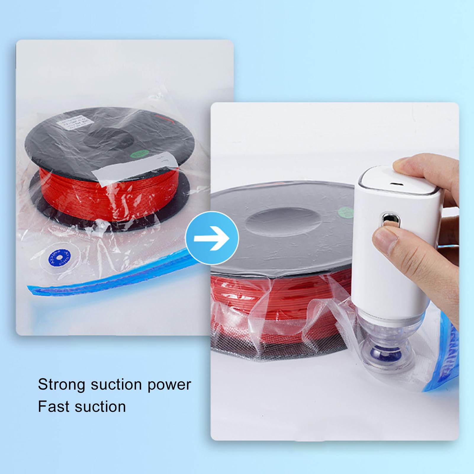 Pompa per Vuoto a Filamento Stampante 3D, Pompa Automatica Efficiente 90W USB per Borse di Conservazione, ABS Ricaricabile, Leggero per Ufficio e Casa