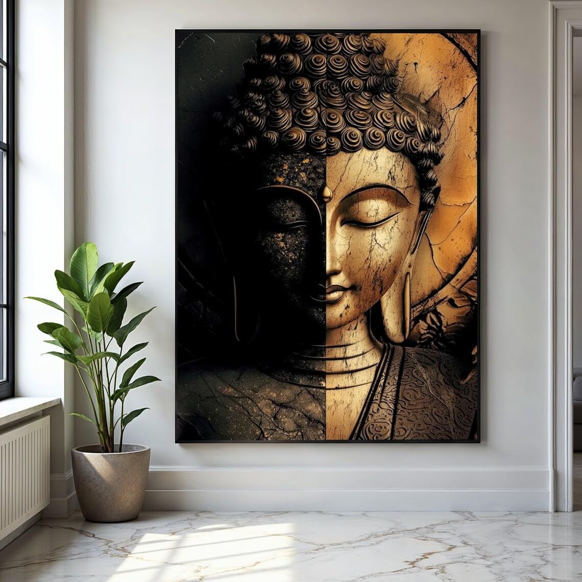 Visage de Bouddha décoration murale art de méditation - 8