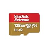 SanDisk 128GB Extreme microSDXC UHS-I Memory Card with Adapter - Up to 190MB/s, C10, U3, V30, 4K, 5K, A2, Micro SD Card - SDSQXAA-128G-GN6MA