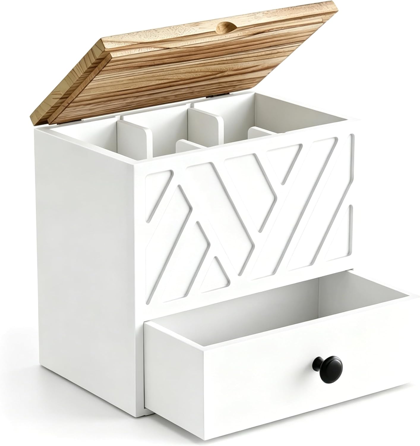 Tampon Holder for Bathroom, 3-Compartment Tampon Storage, White