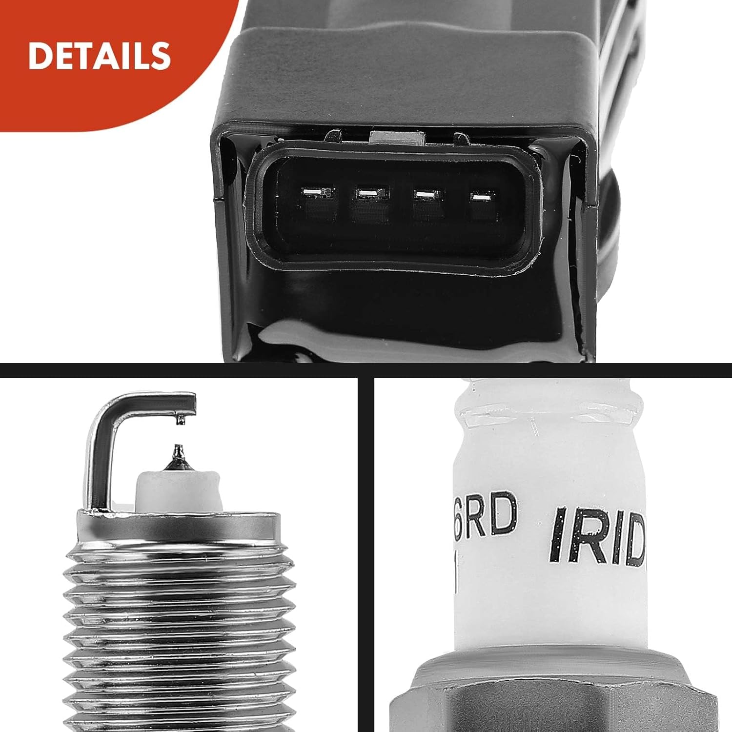 A-Premium Ignition Coils and Spark Plugs Kits Compatible with Lexus GS200t/IS200t 2016-2017, GS300/IS300/NX300 2018-2019, NX200t 2015-2017, RC200t 2016, RC300 2018-2020, 2.0L 4-PC Set