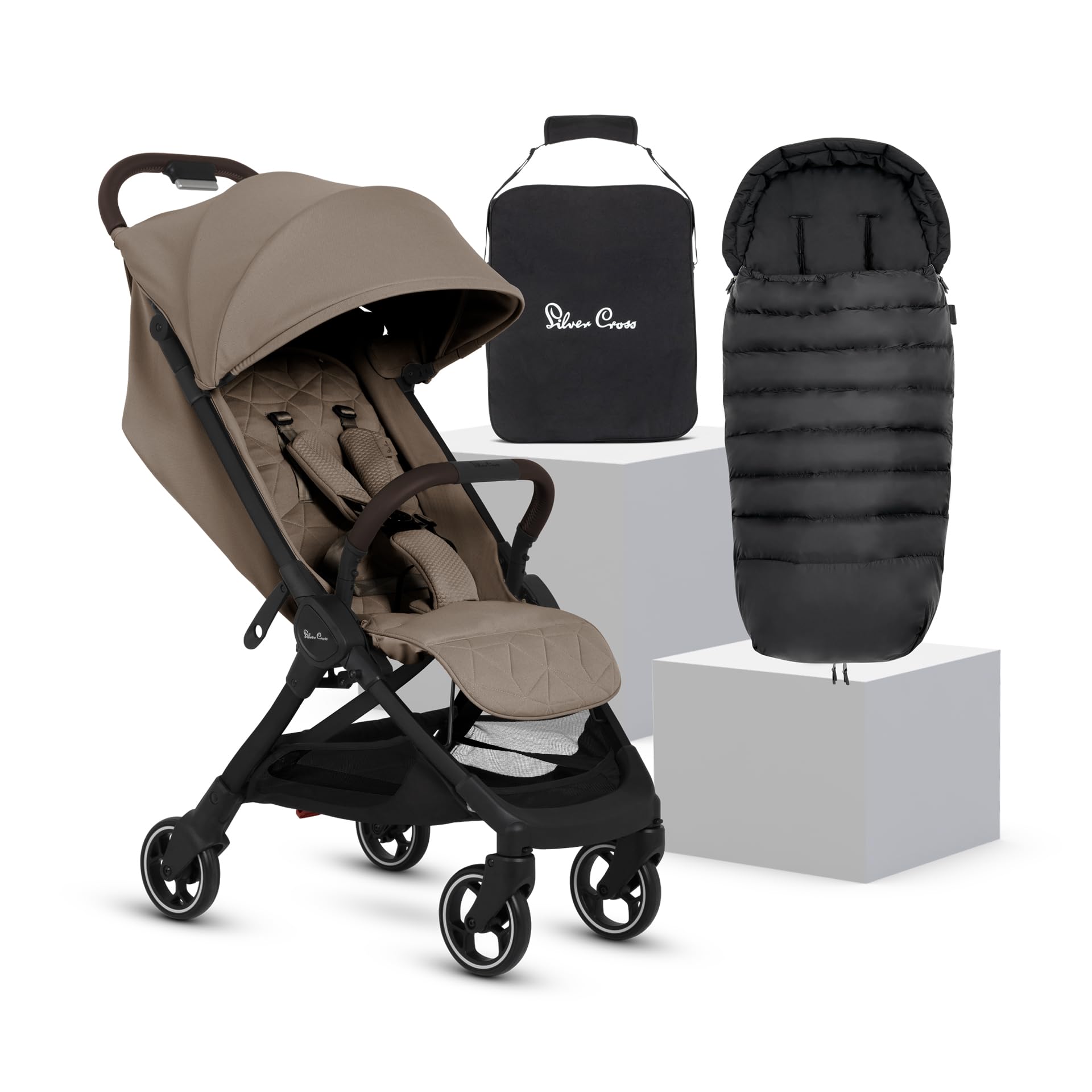 Silver Cross - Clic 2 Compact Stroller & Travel Bag - Travel Stroller For Life On The Go - Foldable & Lightweight - Suitable From Birth To 4 years - Cobble — view 12