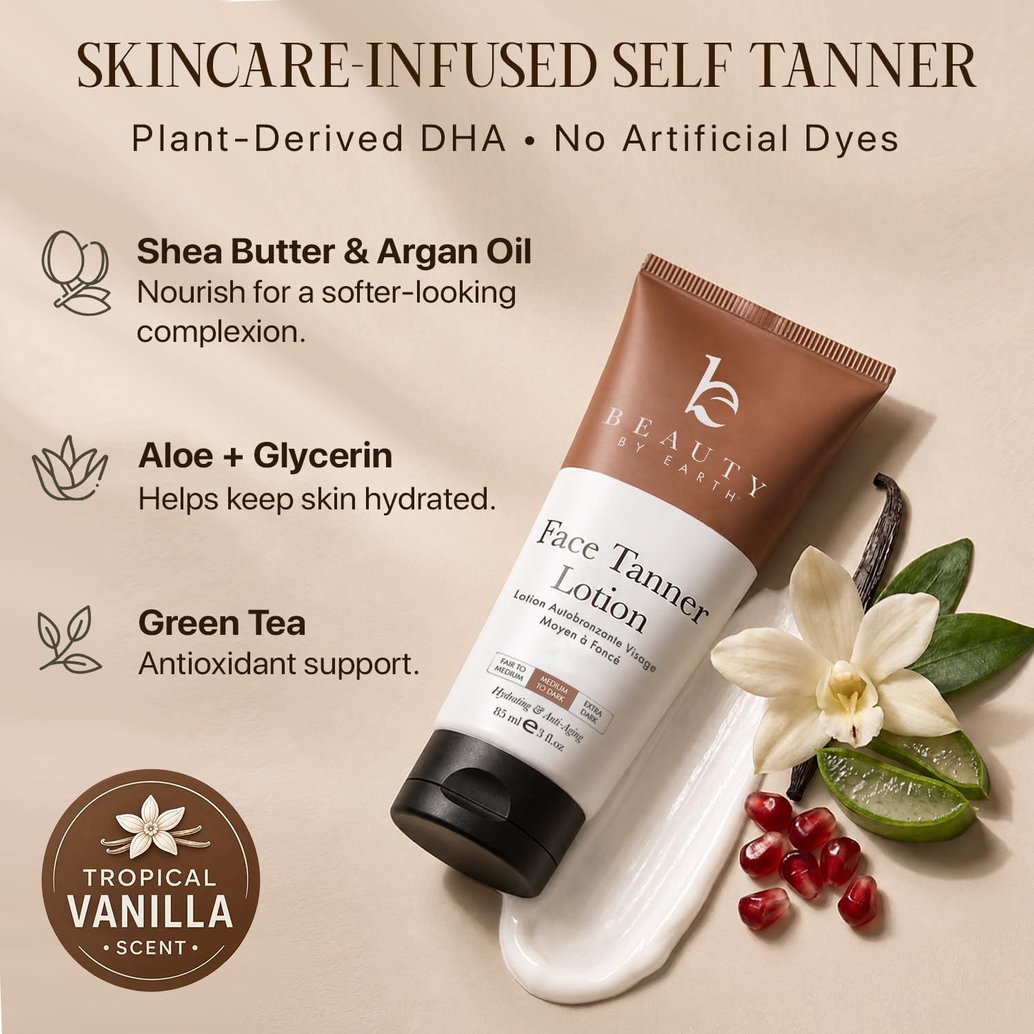 Face Tanner Lotion with Natural & Organic Ingredients