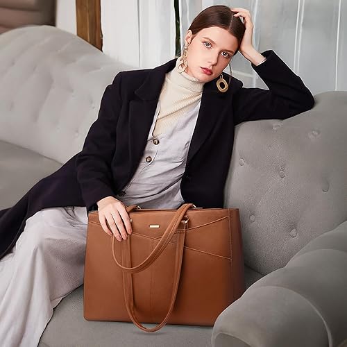 Vista 104 de LOVEVOOK Bolsa para computadora portátil para mujer, 15.6 pulgadas, bolsa de mano para computadora portátil, bolsa de trabajo para profesores, bolsa